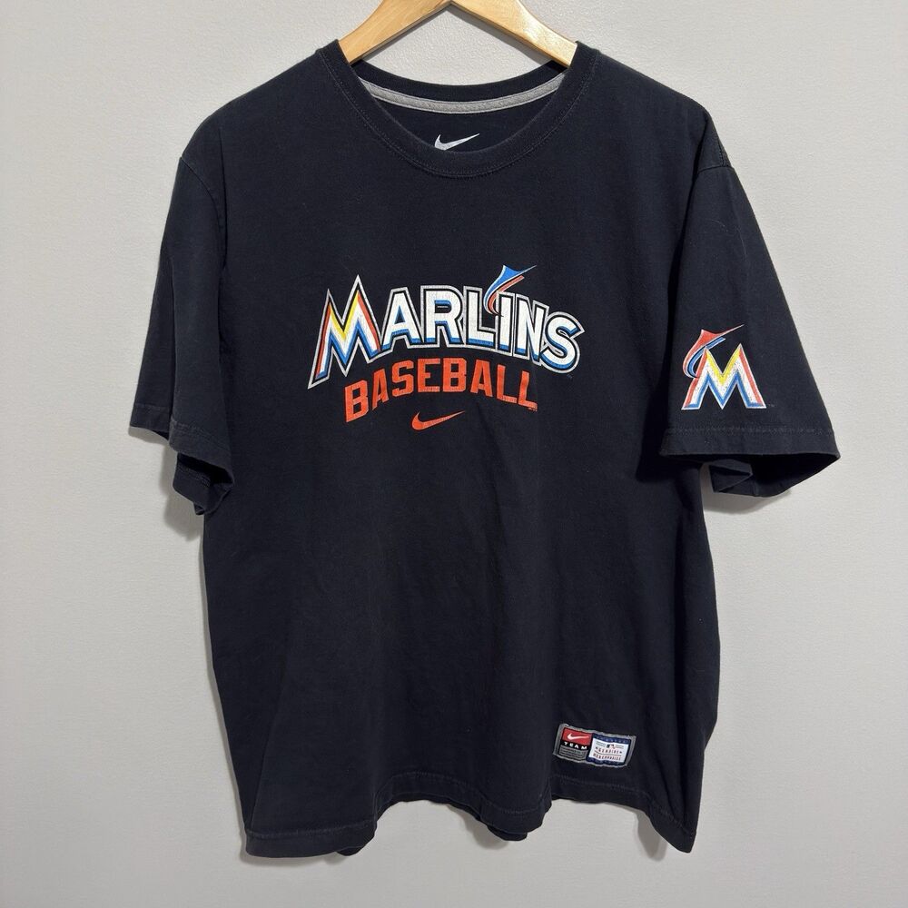 Vintage Y2K Nike Team Miami Marlins Baseball T-shirt MLB Official 2XL